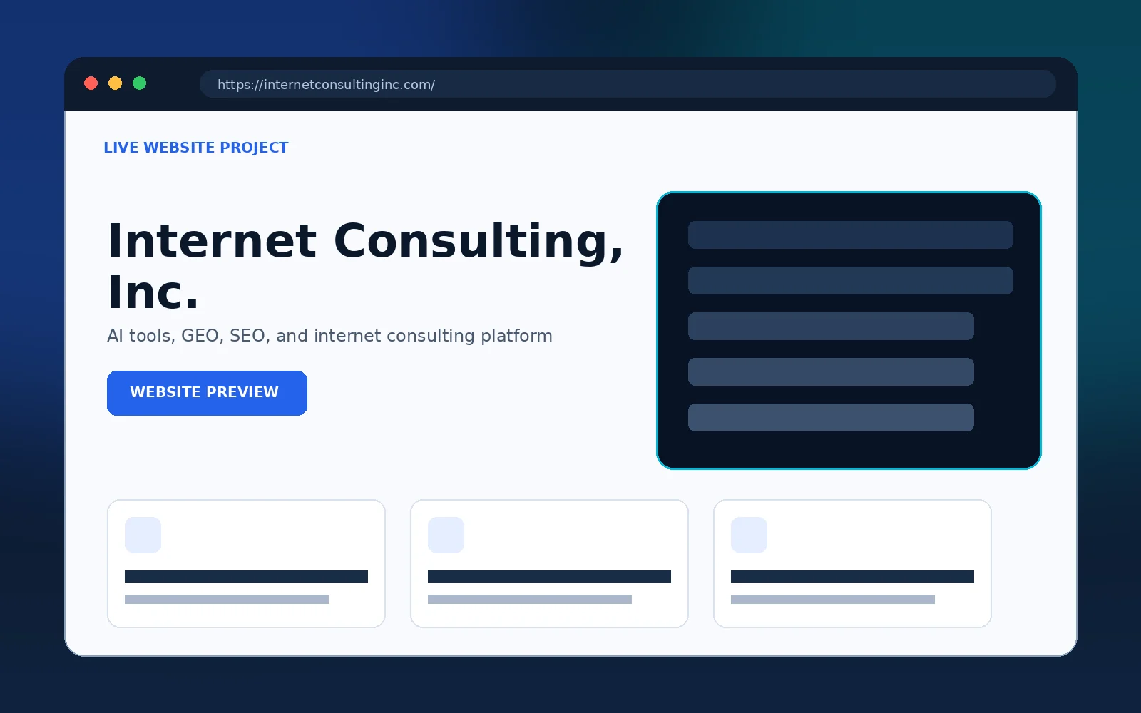 Internet Consulting, Inc. — SaaS / Web Application Case Study case study screenshot