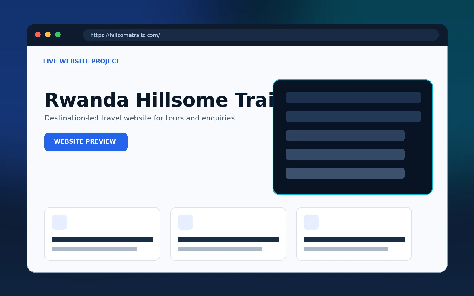 Rwanda Hillsome Trails project screenshot