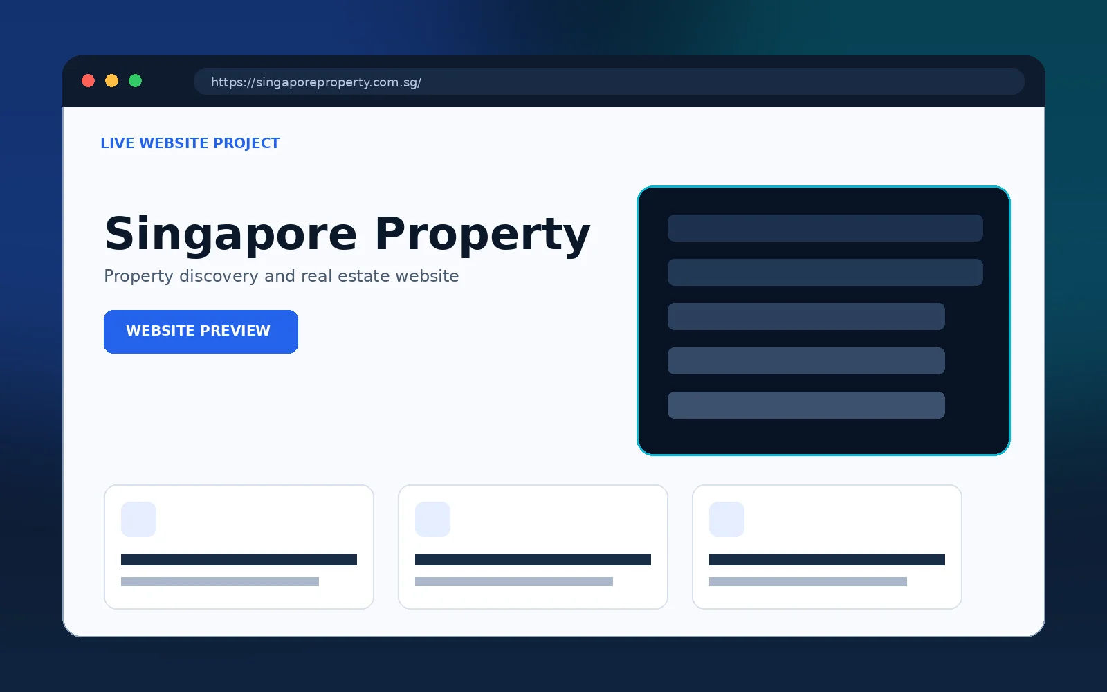 Singapore Property — Website Design & Development Case Study case study screenshot