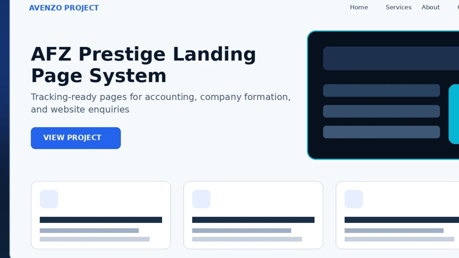 AFZ Prestige Landing Page System — Landing Page & Conversion Case Study website design detail 5