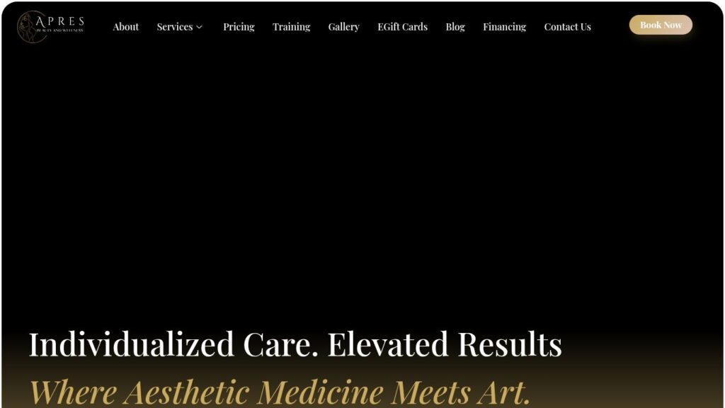 Après Beauty and Wellness website project screenshot