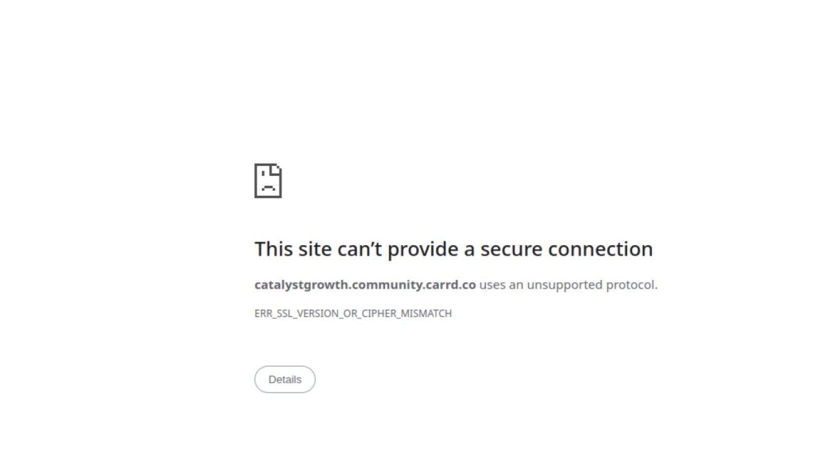 Catalyst Growth Community — Landing Page & Conversion Case Study website design detail 1