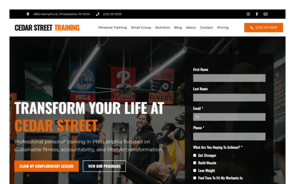 Cedar Street Training project screenshot