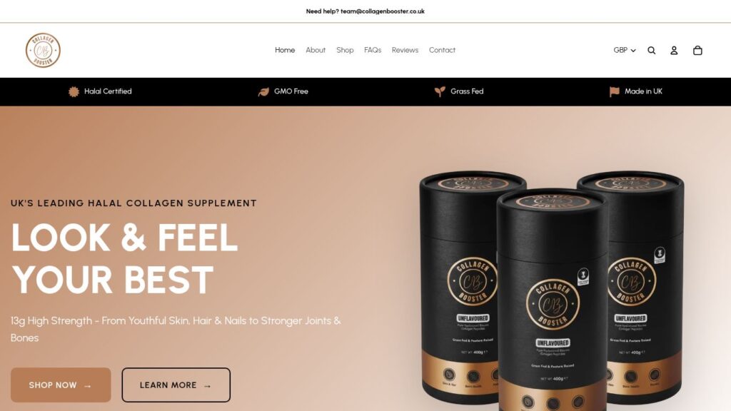 Collagen Booster UK website project screenshot
