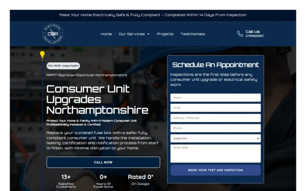 CRR Electrical project screenshot
