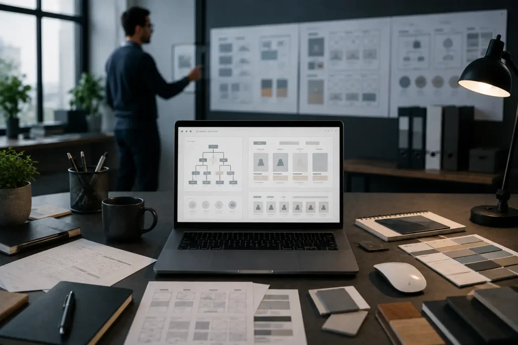 Designer planning a product search experience redesign to improve ecommerce navigation and product discovery