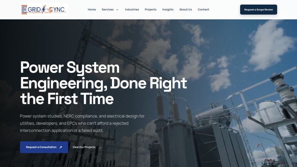eGridSync website project screenshot