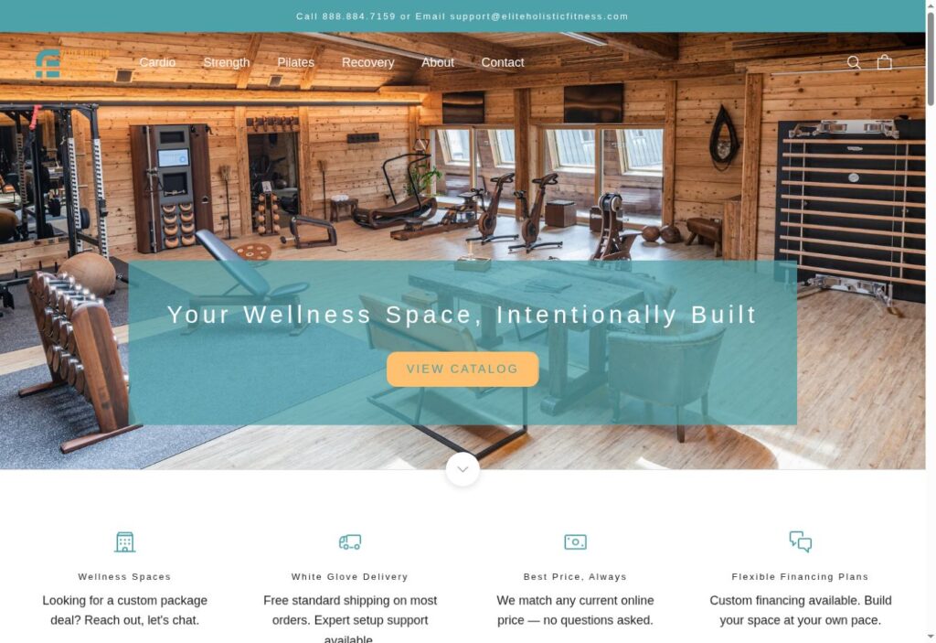 Elite Holistic Fitness live website screenshot