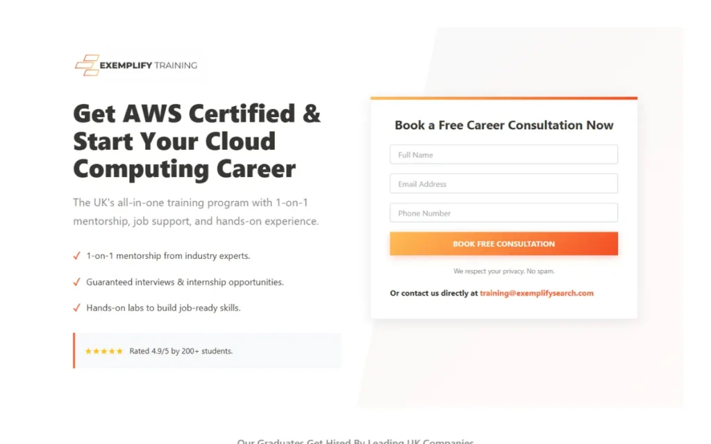 Exemplify Training project screenshot