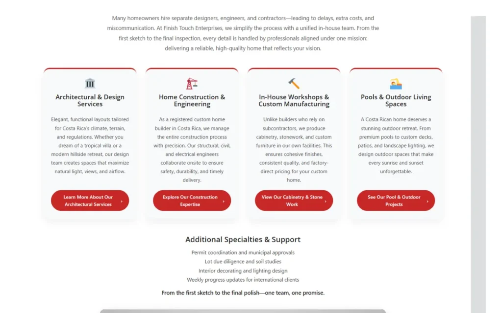 Finish Touch Enterprises project screenshot