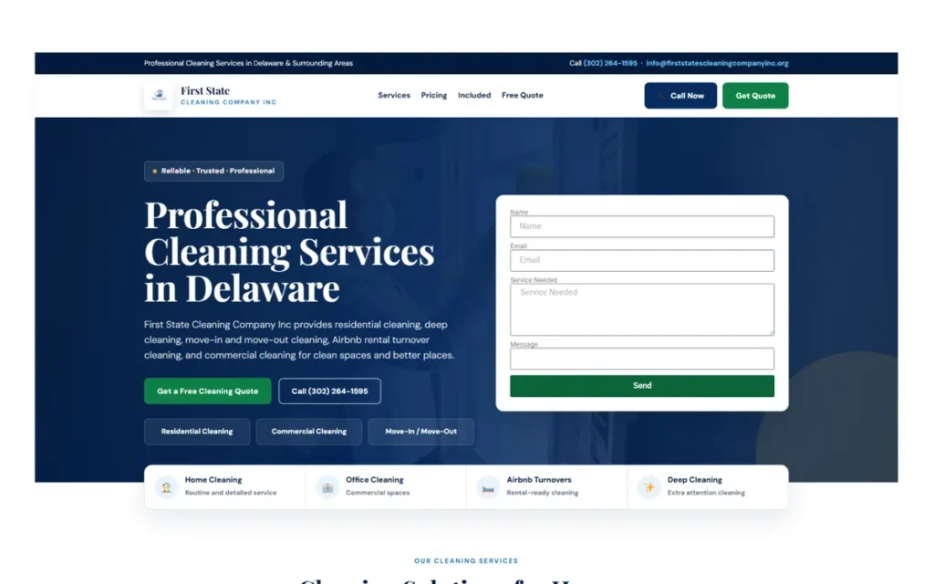 First State Cleaning Company project screenshot