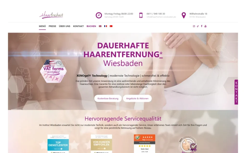 Haarfreiheit Wiesbaden project screenshot