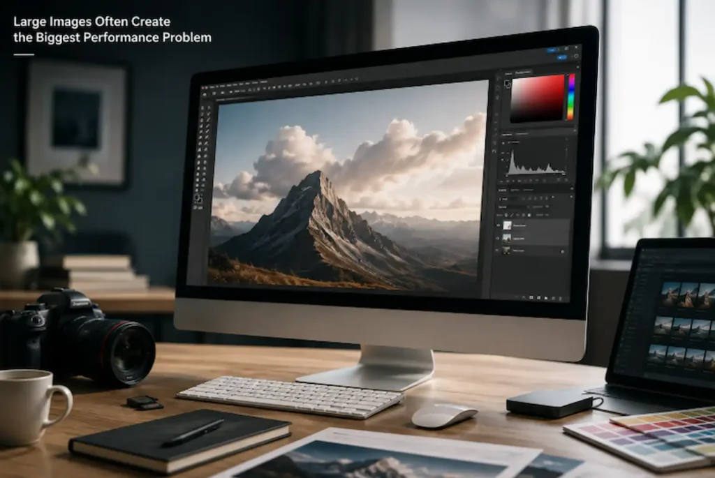 Large unoptimized images creating performance issues on a WordPress website