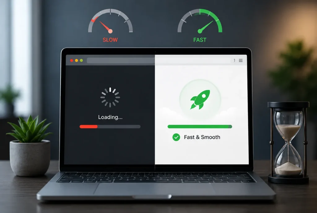 Slow website performance affecting user experience and business growth.