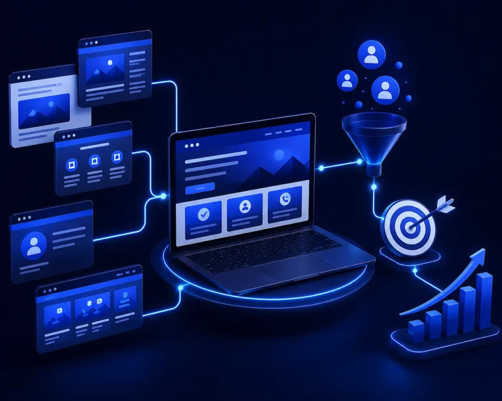 Lead generation and digital marketing strategy using website design, conversion optimization, and customer acquisition tools