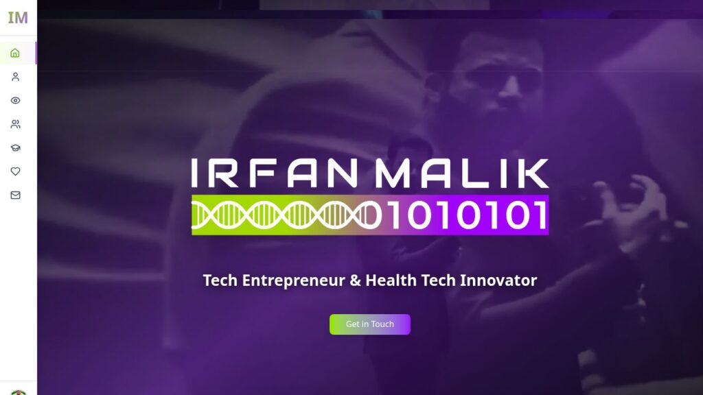 Irfan Malik AI website project screenshot