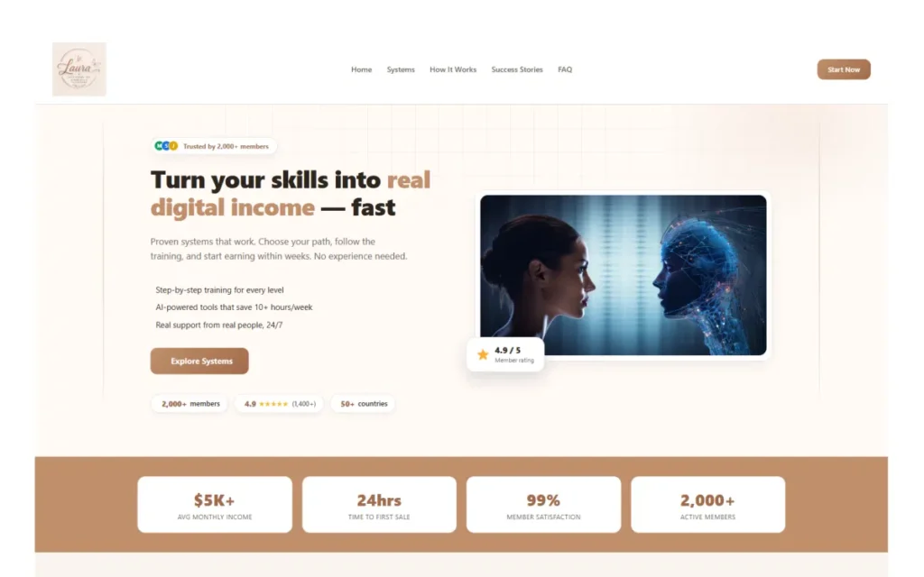 Laura NG Digital Income Platform project screenshot