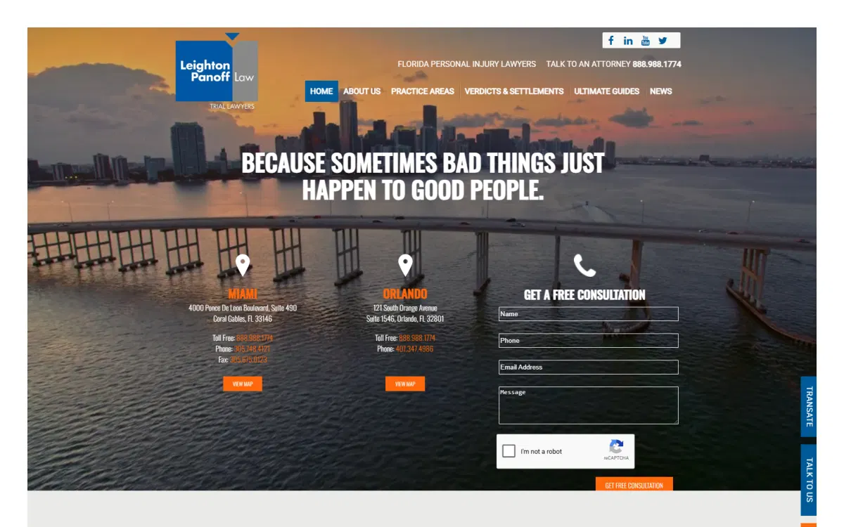 Leighton Panoff Law project screenshot