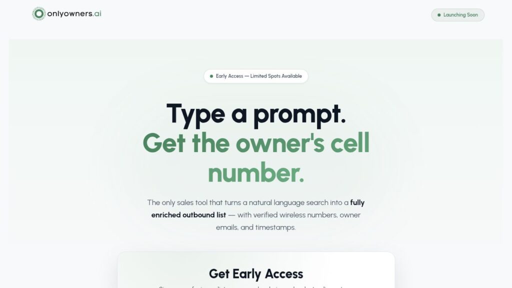 OnlyOwners.ai website project screenshot