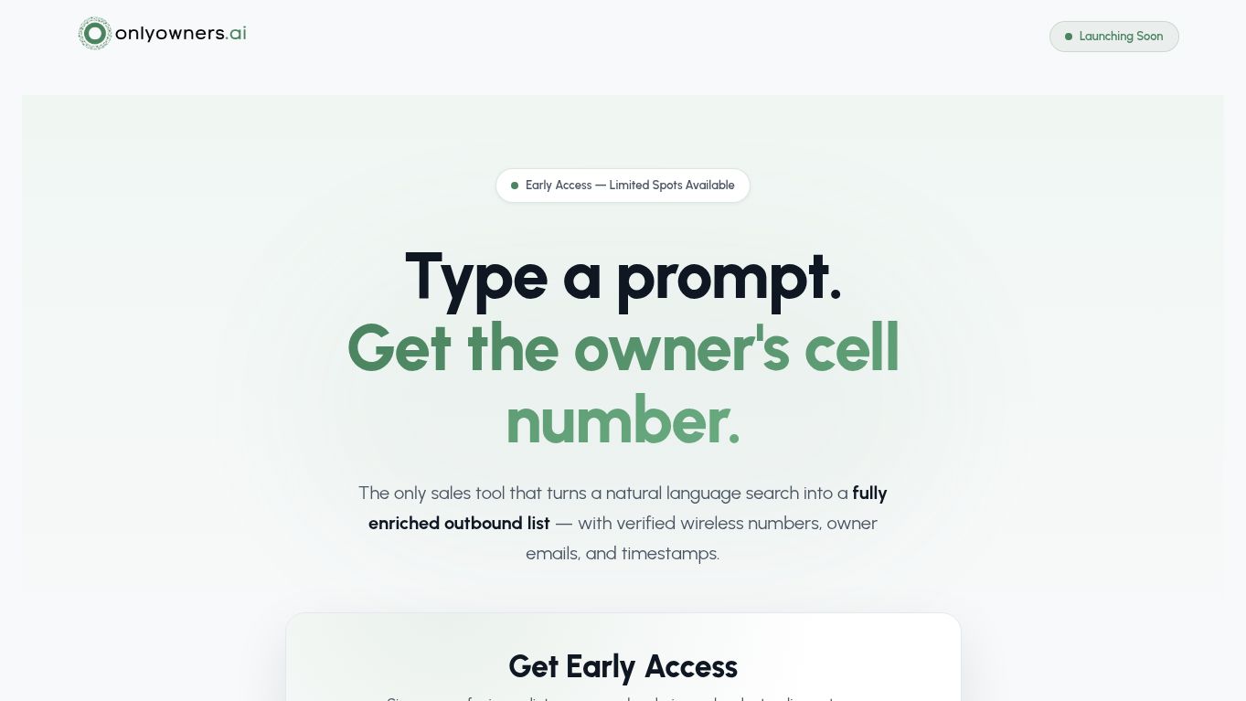 OnlyOwners.ai — SaaS / Web Application Case Study featured project screenshot