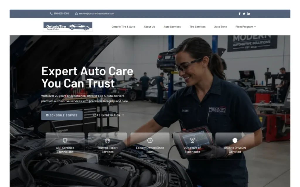 Ontario Tire & Auto project screenshot