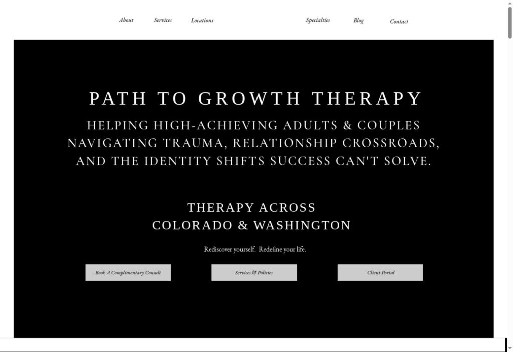 Path to Growth Therapy live website screenshot