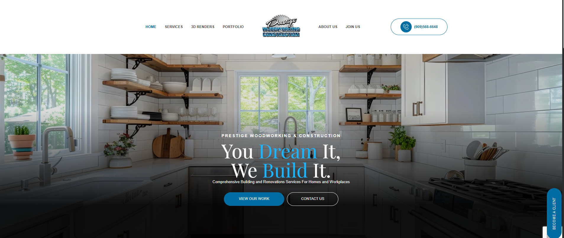 Prestige Woodworking & Construction — Portfolio Website Case Study featured project screenshot
