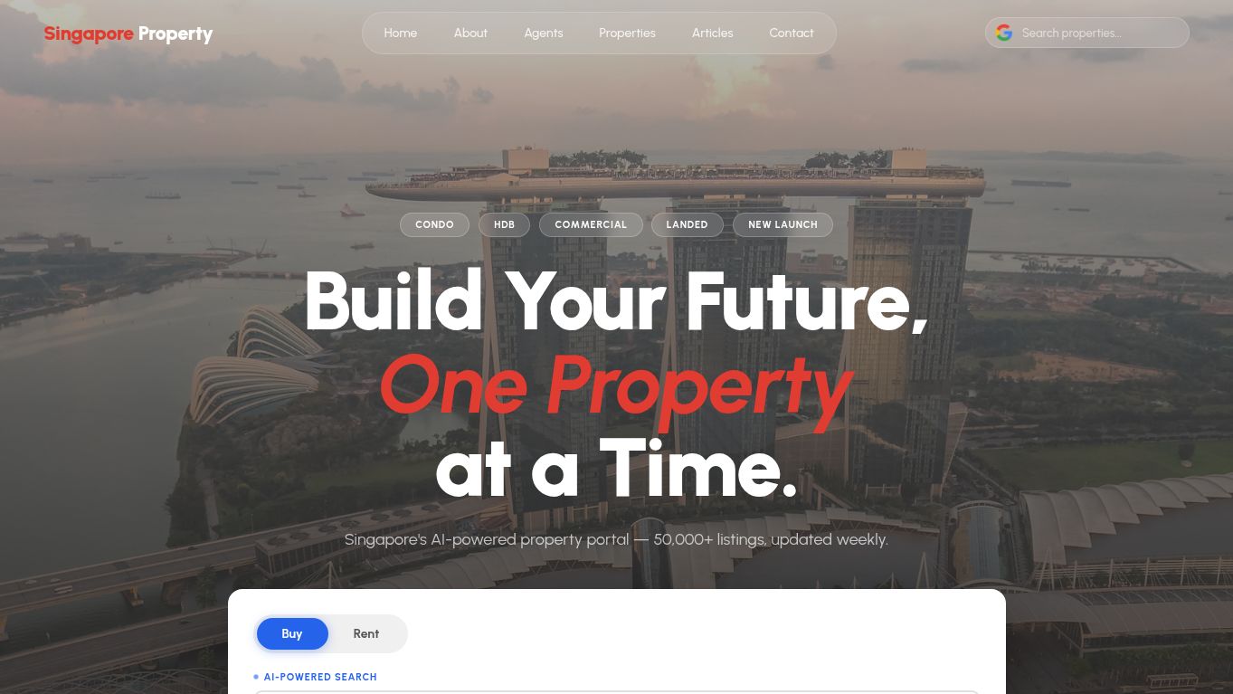 Singapore Property — Website Design & Development Case Study featured project screenshot