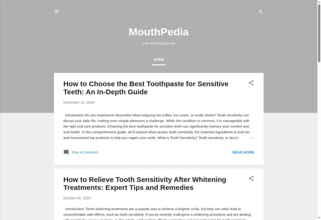 MouthPedia live website screenshot
