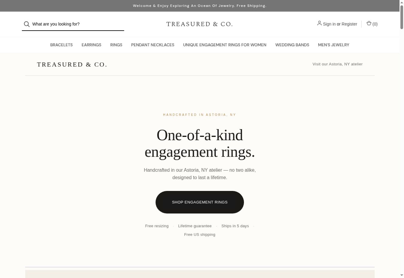 Treasured & Co. live website screenshot
