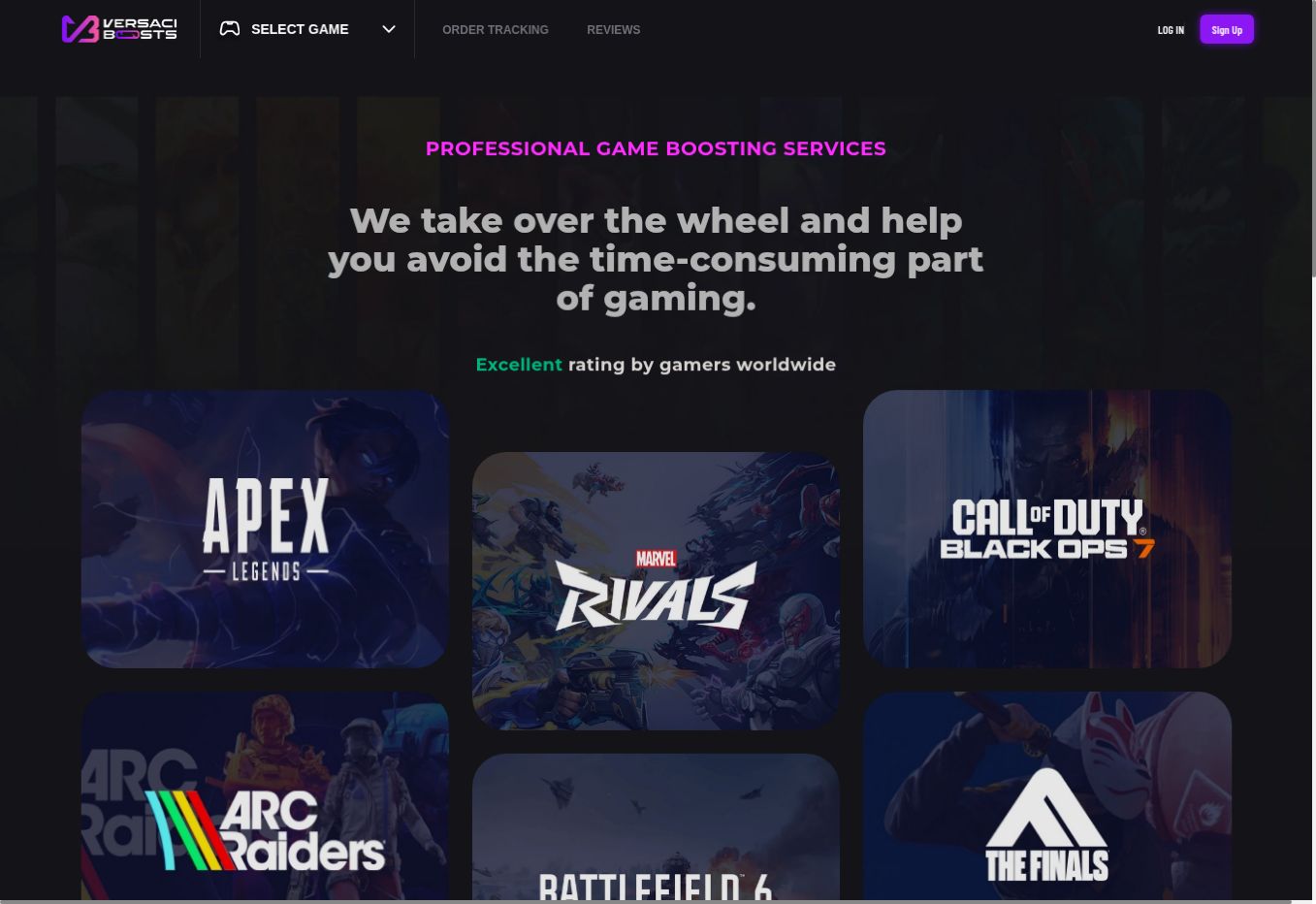 VersaciBoosts live website screenshot