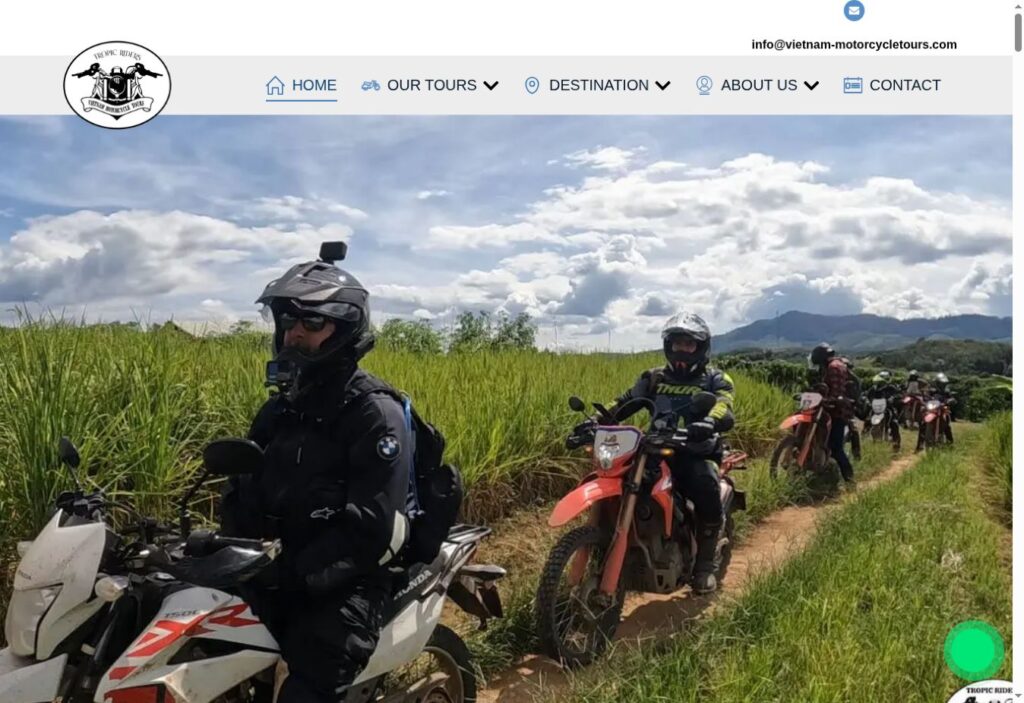 Vietnam Motorbike Tours live website screenshot