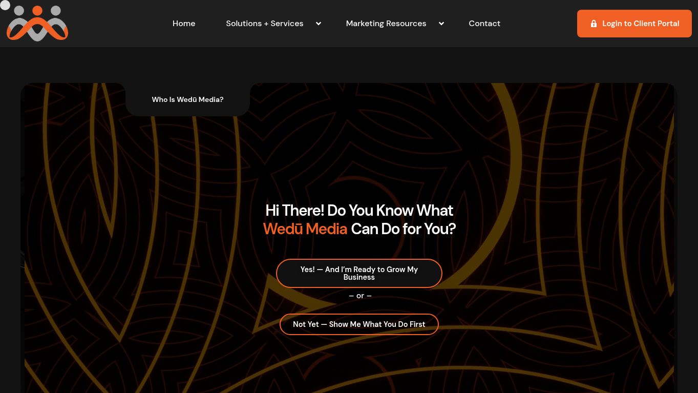 Wedū Media — Portfolio Website Case Study featured project screenshot