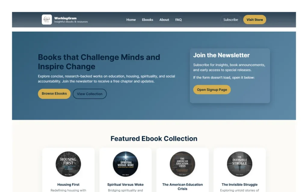 WorkingGram Book Sales Funnel project screenshot