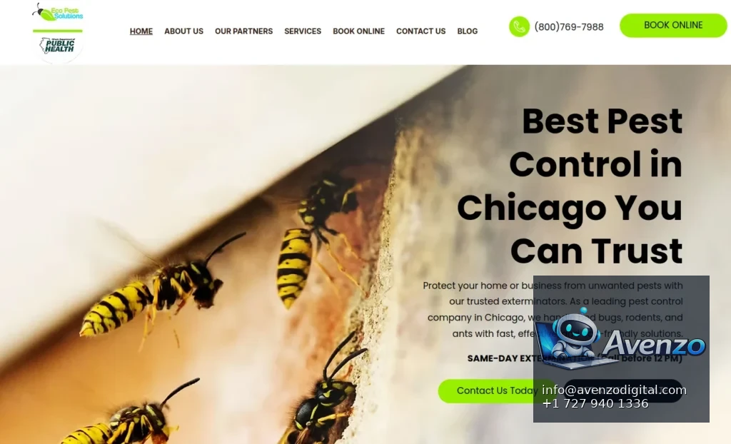 Eco Pest Solutions Chicago — Website Development Case Study Homepage website screenshot